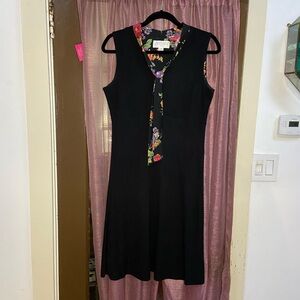 Vintage Little Black Dress w/ Floral Accents
